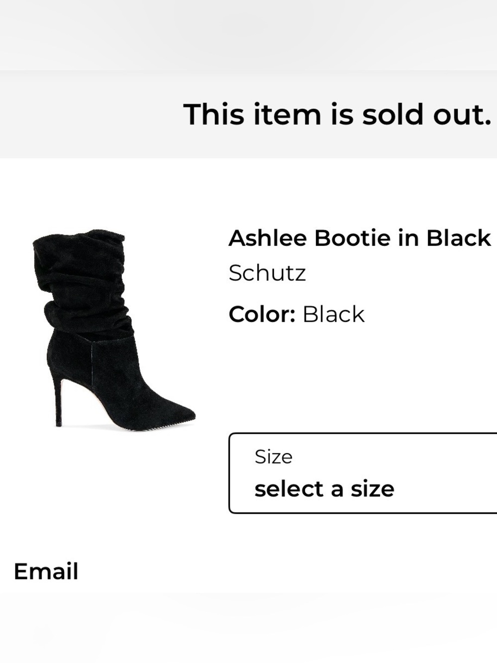 SCHUTZ Black Suede Slouch Pointed-Toe Bootie